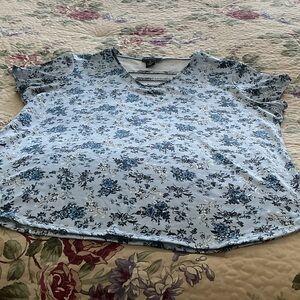 Nue Options Blue Floral Blouse